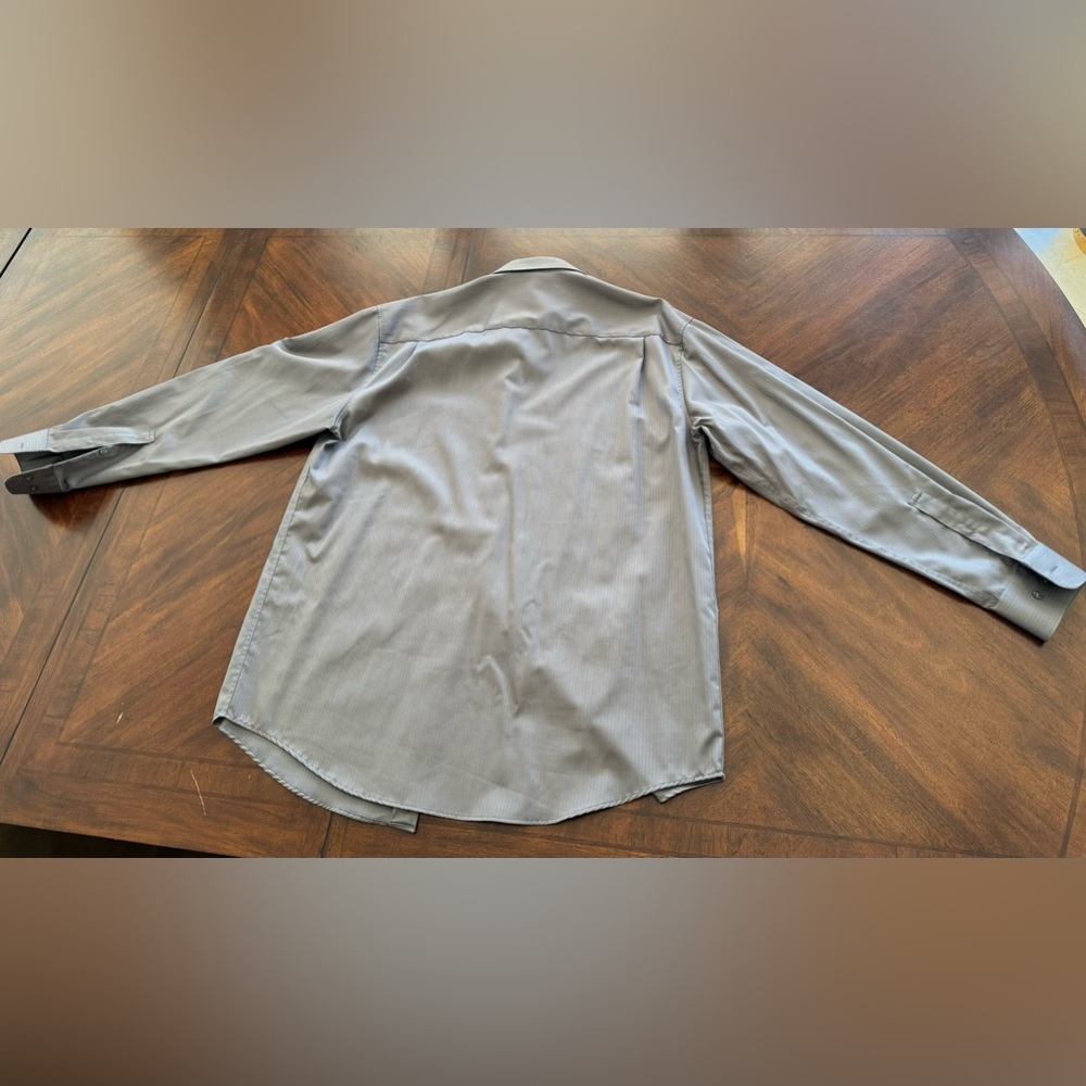 Perry Ellis Large Button Down Long Sleeve Grey (shiny sheen)